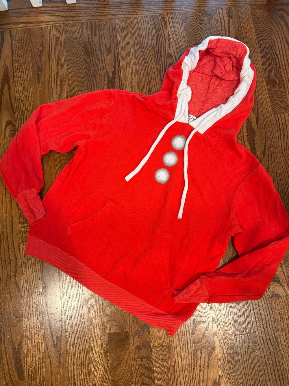 Wildfox Red Hoodie with Cream Lined Hood